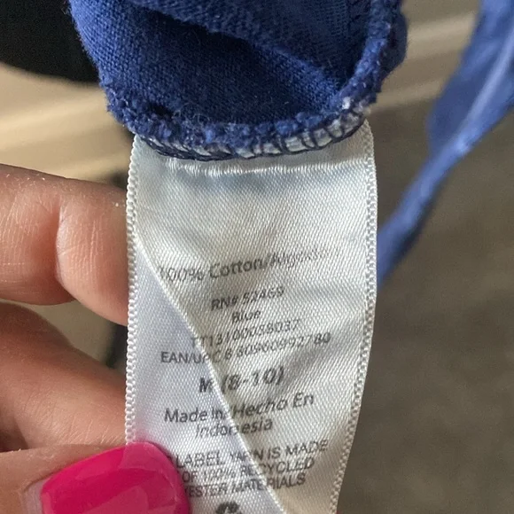 Time and Tru Tie Dye Women’s Top 100% Cotton Shades of Blue Sz M 8/10 - Picture 7 of 7